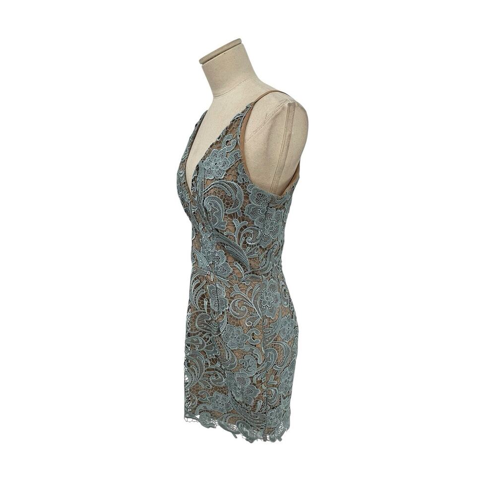 Dress The Population Allie Lace Dress Mini Blue Size Medium - Picture 4 of 12